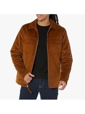 Amazon Essentials Corduroy Work Jacket Zipper Chestnut Brown NWT L